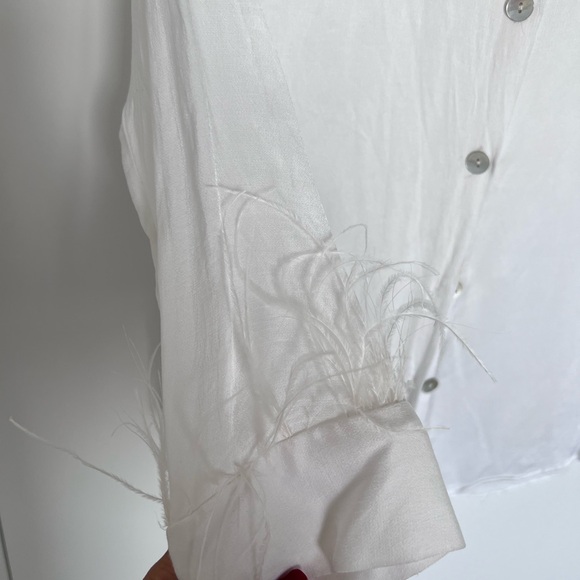 Zara chemise blanche plumes - Picture 2 of 5